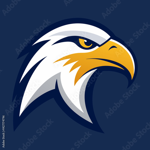 Eagle Profile: A detailed illustration of an eagle's profile, showcasing sharp features and a gaze that embodies strength, vigilance, and freedom. Perfect for representing power and vision.