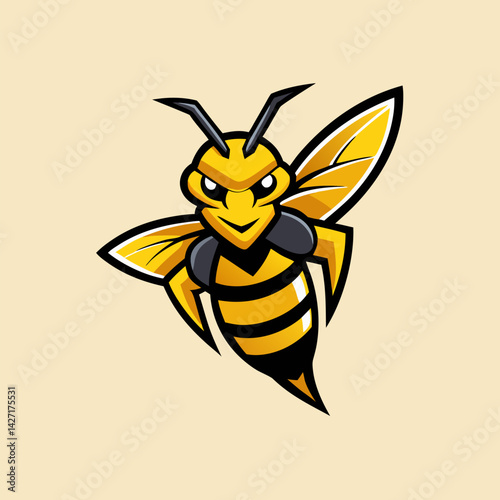 Brave Hornet: A fierce hornet, rendered in bold lines and vivid colors, takes flight, embodying the essence of power and determination.