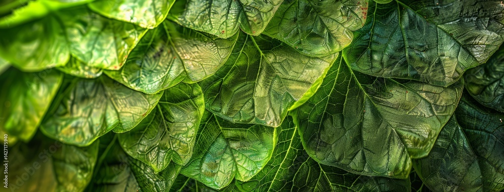 Fototapeta premium Green Hop Cones Texture Macro Detail Harvest Light Background