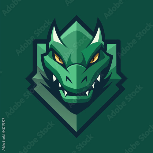 Dragon Emblem: A bold illustration of a dragon's face, radiating strength and confidence, serves as a striking emblem against a clean background.
