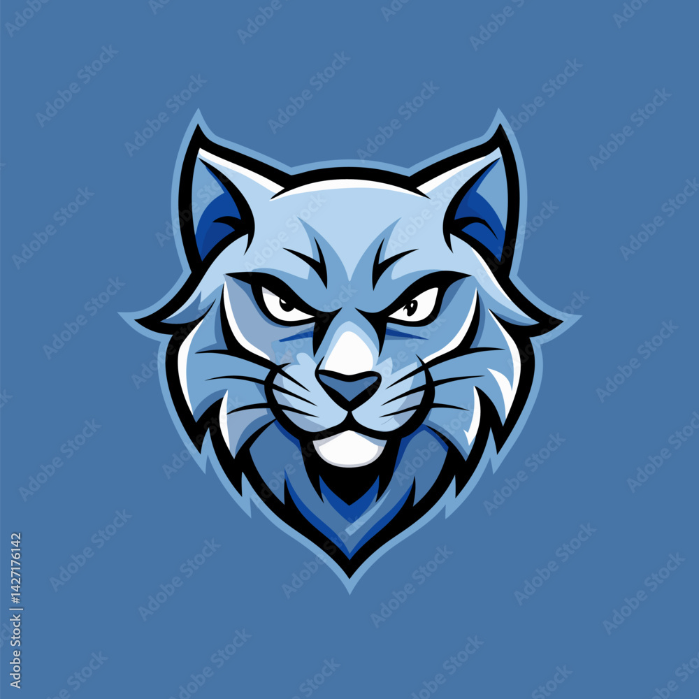 Obraz premium Intense Gaze: A stylized portrait of a formidable lynx, its piercing eyes and fierce expression conveying a sense of power and untamed wilderness.