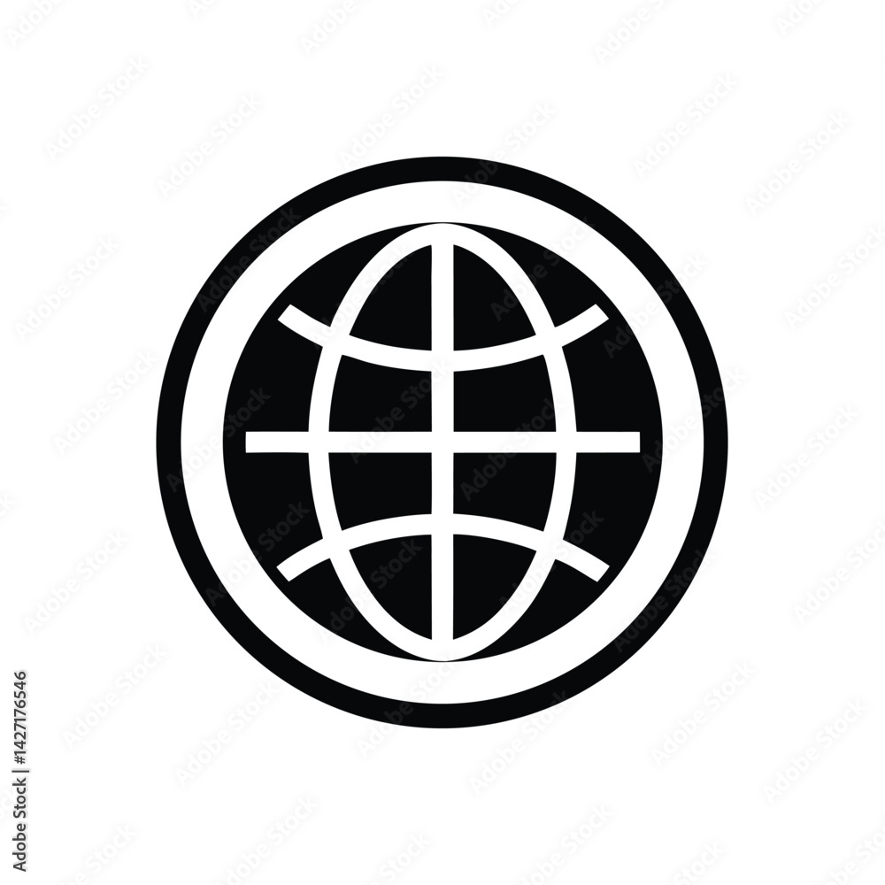 Modern Earth Globe Vector Emblem Modern Earth Globe Vector Emblem