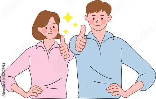 people with thumbs up expression
