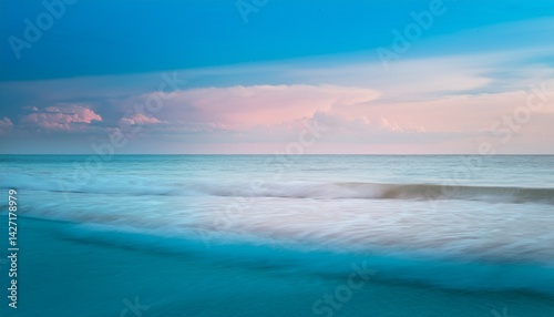 serene abstract landscape seascape with soft pastel colors and calm atmosphere