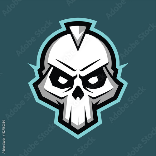 Unique skull logo featuring bold lines and an orange background designed for digital illustration and graphics