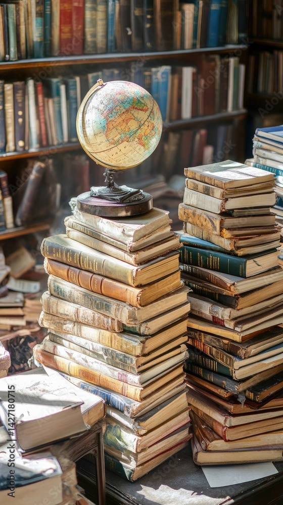 Obraz premium Globe Ancient Books A Scholars Haven.