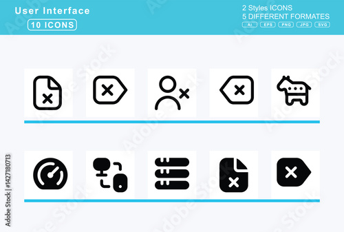 Set of 5 solid user interface icons,cursor, text, d, dart, dashboard