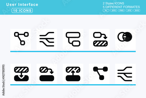 Set of 5 solid user interface icons,dharmachakra, diagram, cells, lean, canvas, nested, next