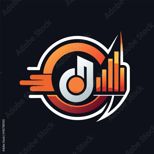 Creative logo design featuring a music note and headphones, perfect for audio-related brands, streaming services, or music events