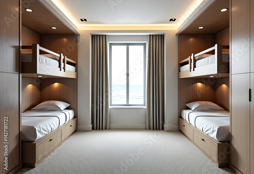 Refined Luxury Bunk Room Setup