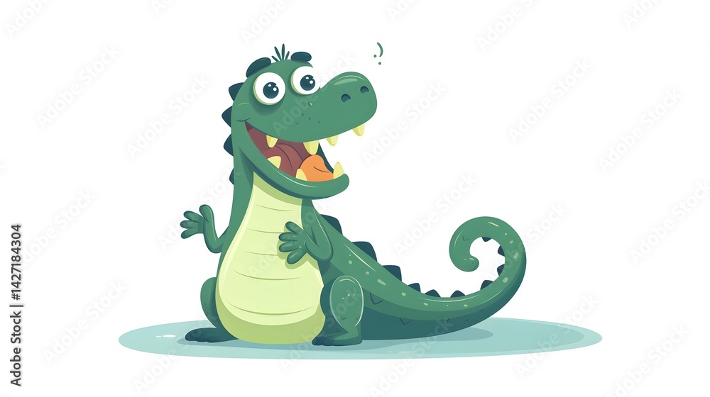 Fototapeta premium Professional Vector Illustration of Crocodile with Speech Bubble for Communication Designs