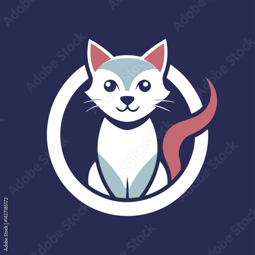 Stylized cat logo illustration featuring bold colors and distinct design elements that emphasize creativity and playfulness in branding