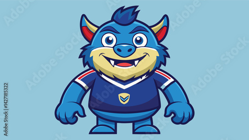Fierce cartoon wolf character in a red sports jersey showing determination and strength in a bold logo design