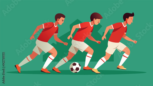 Despite their inability to see the players on the field move in perfect unison passing and dribbling the ball with the utmost precision.. Vector illustration