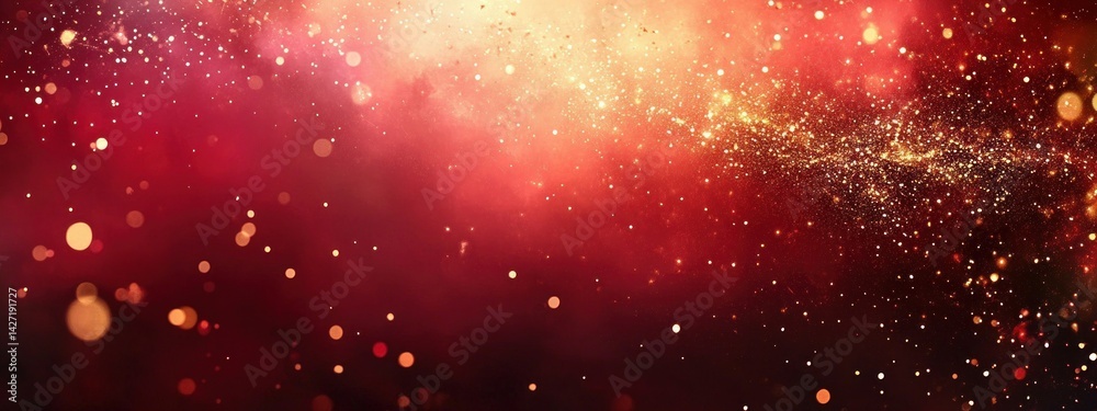 Fototapeta premium Vibrant Black-Navy Gradient Banner with Orange Bokeh Frame