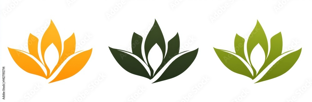 Naklejka premium Logo templates with a modern twist, showcasing organic cosmetics through elegant, hand-drawn floral illustrations and linear designs, ideal for small businesses focused on natural, handcrafted