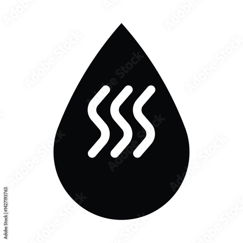 No or stop sign. Hot water drop line icon. Clean a qua sign. Liquid symbol. Caution prohibited ban stop symbol. No icon design. Vector