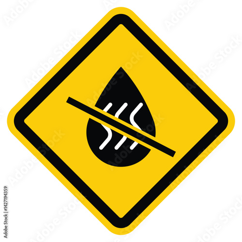 No or stop sign. Hot water drop line icon. Clean a qua sign. Liquid symbol. Caution prohibited ban stop symbol. No icon design. Vector