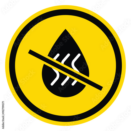 No or stop sign. Hot water drop line icon. Clean a qua sign. Liquid symbol. Caution prohibited ban stop symbol. No icon design. Vector
