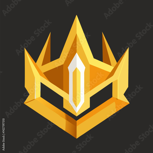 Golden Crown Emblem: A symbol of royalty and authority, this detailed golden crown emblem with a contrasting background. It could symbolize power, leadership, or achievement.