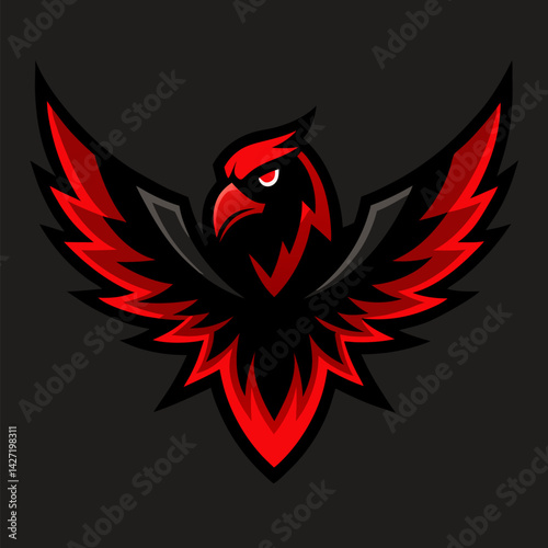 Majestic Emblem: An emblem featuring a stylized eagle, rendered with bold lines and striking colors, exudes strength and authority.