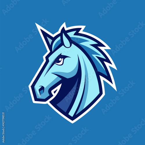 Majestic Unicorn Emblem: A striking depiction of a unicorn head, its elegant form and powerful presence radiate an aura of fantasy and strength. It features a gradient color palette and a bold design.