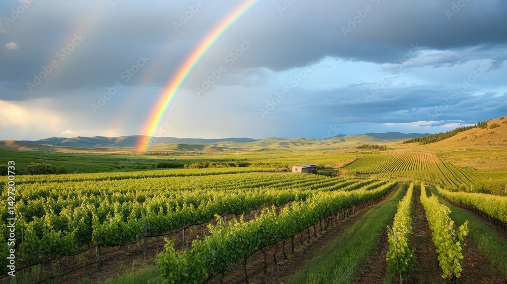 Obraz premium Vineyard Rainbow