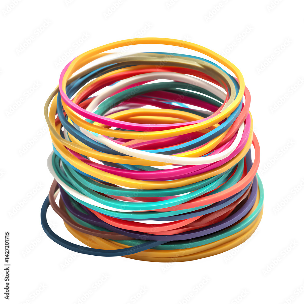 Set colorful rubber bands isolated on white --v 7.0 Set colorful rubber bands isolated on white --v 7.0