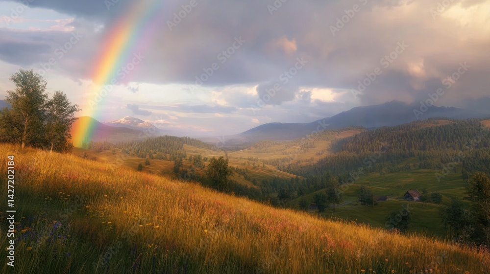 Rainbow Over Mountain Meadow Rainbow Over Mountain Meadow