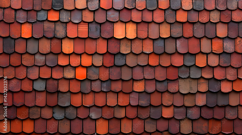 Detailed View Of Classic Red And Brown Roof Tiles Detailed View Of Classic Red And Brown Roof Tiles