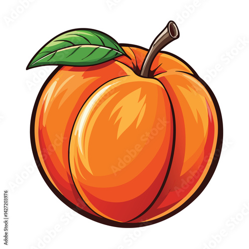 Vibrant peach fruit illustration