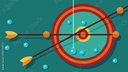 Beads of sweat dot the archers brow as they tune out the world and tune in to their aim.. Vector illustration
