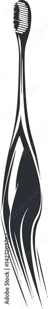 Stylized illustration of a toothbrush emphasizing dental hygiene and oral care. Stylized illustration of a toothbrush emphasizing dental hygiene and oral care.