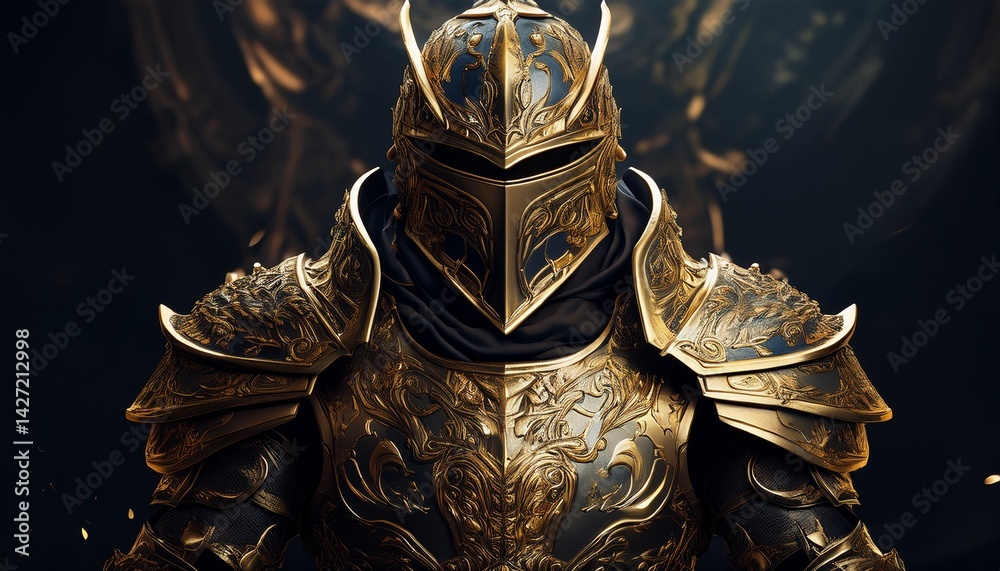 Fototapeta premium Dark And Gold Ornate Fantasy Armor
