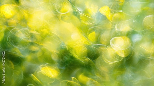 Abstract vibrant yellow-green bokeh photo