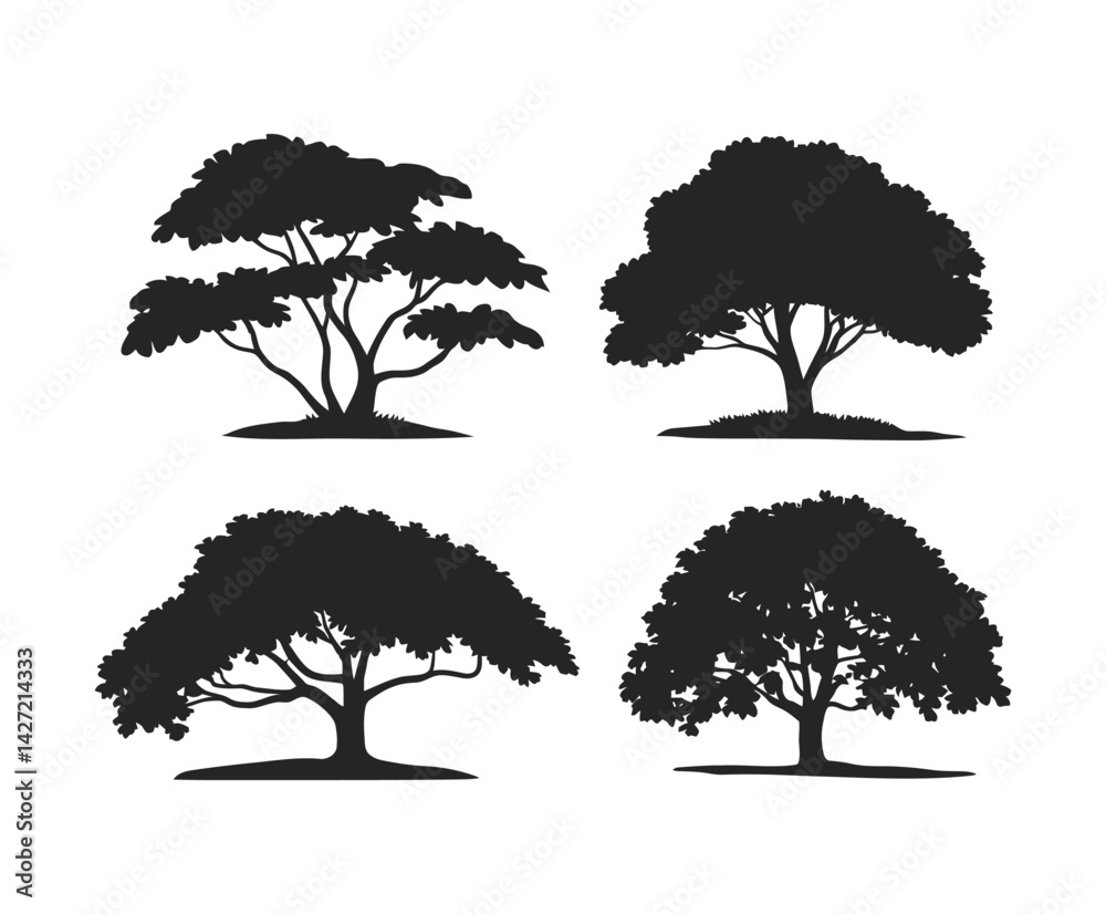Fototapeta premium Minimalist Ash Tree Silhouette Vector EPS Template