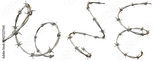 A Collection of Barbed Wire Overlays, Multiple Knot Variants for Border and Prison Themes Isolated on a Transparent Background