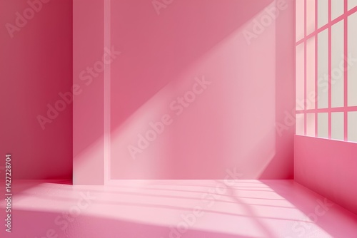 pink room with purple wall