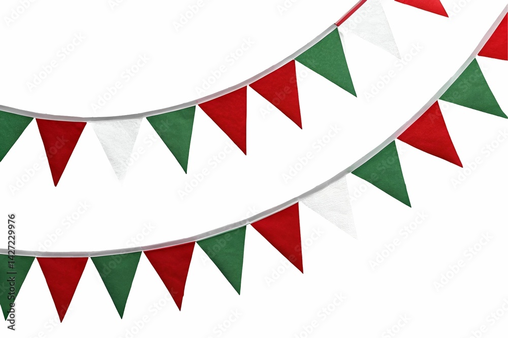 red and blue set of bunting or garland of flags red and blue set of bunting or garland of flags