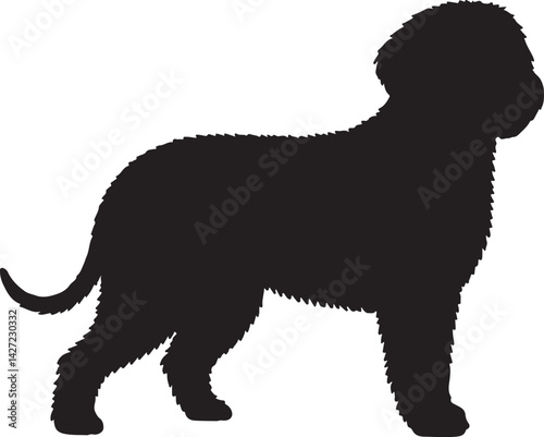 Dalmadoodle vector silhouette on white background