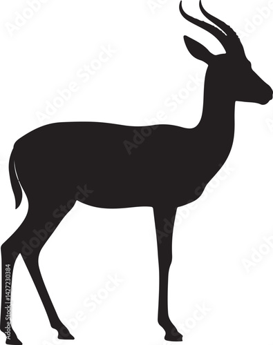 Dama gazelle vector silhouette on white background