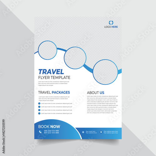Minimalist Travel Agency Flyer Clean Poster Template for Holiday Packages	