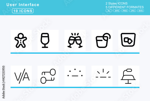Set of 5 rounded user interface icons,gas, pump, slash, gavel, gears, gem, ghost