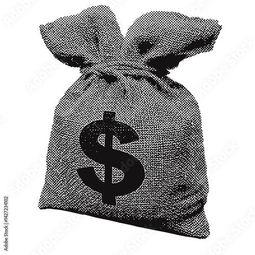 wild west money bag. western vintage halftone grunge vector design element