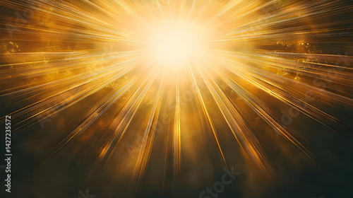 Golden Light Burst Background