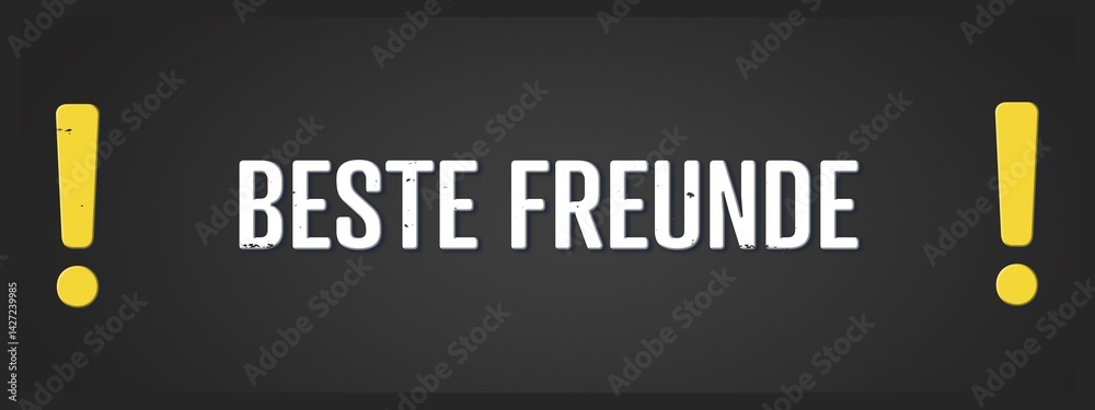 Fototapeta premium beste Freunde (best friends) - A blackboard illustration with white text.