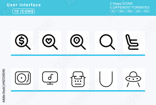 Set of 5 rounded user interface icons,scissors, screen, screencast, scribble, scroll, torah