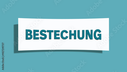 фотографія Bestechung (bribery) - A card isolated on light green background.