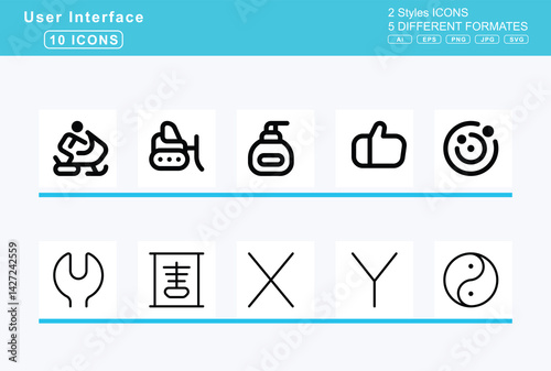 Set of 5 rounded user interface icons,snooze, snow, blowing, snowboarding, snowflake, snowflakes
