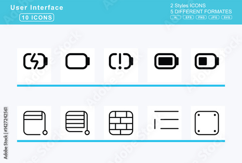 Set of 5 rounded user interface icons,baseball, basketball, hoop, basket, shopping, simple, battery, bolt